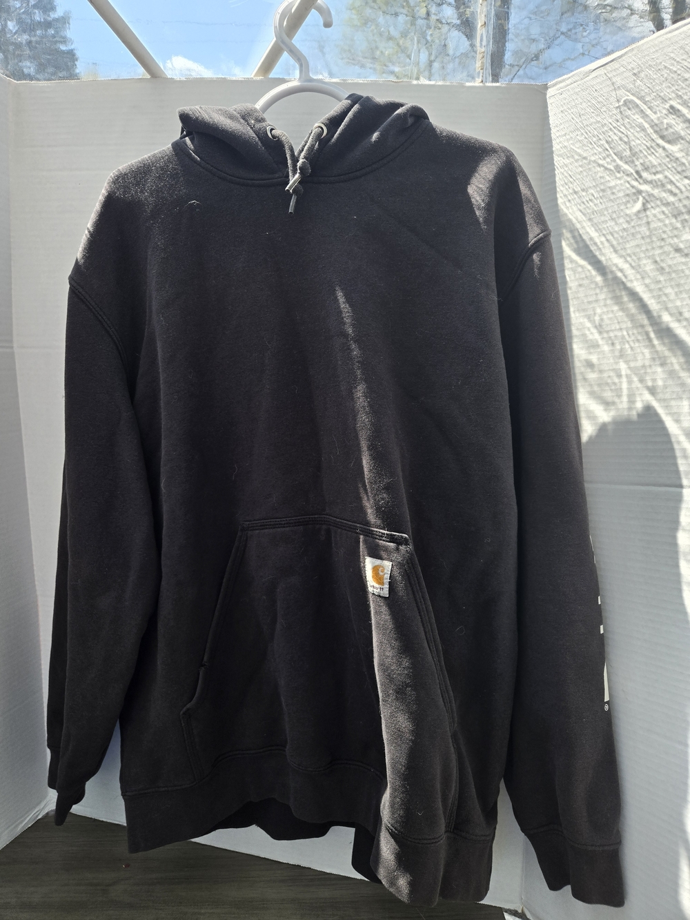 Carhartt Black Pullover Hoodie with Logo Patch